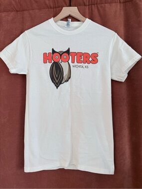 Hooters White Kids Short Sleeve Tee with Orange Logo
